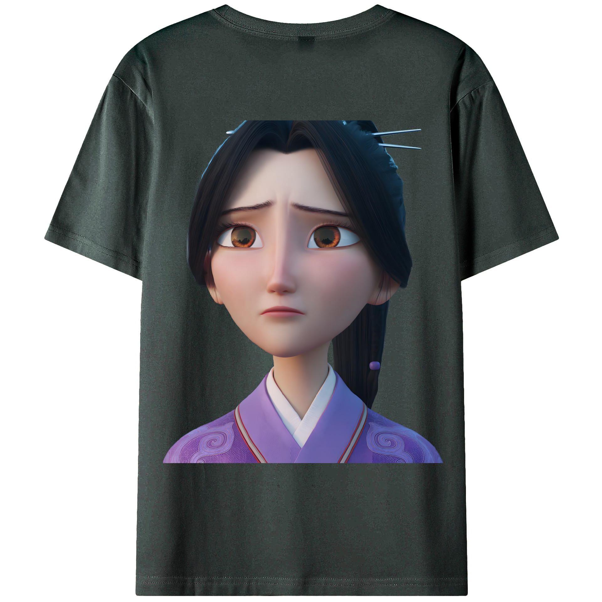 （画像用） Ne Zha 2 ナタ 魔童の大暴れ 綿100％ メンズ半袖Tシャツ（バックプリント） 通気性